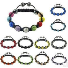 Fabrik-Preis mischte Farbe 9pcs Kristallkugel Shamballa Armband-Großverkauf BR260